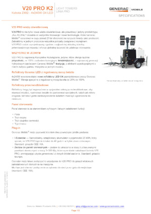 Світлові вежі Generac Mobile V 20 Pro