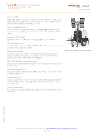 Світлові вежі Generac Mobile V 20 Y2