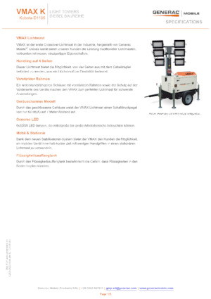 Світлові вежі Generac Mobile VMAX