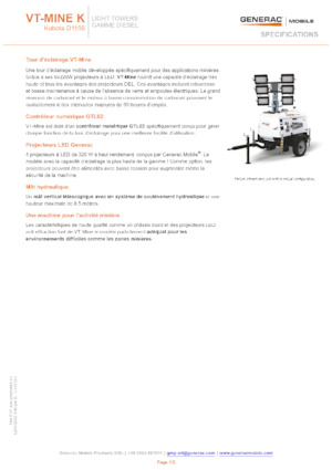 Світлові вежі Generac Mobile VT-MINE K