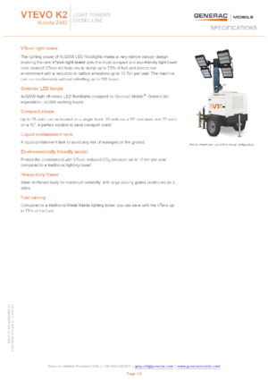 Світлові вежі Generac Mobile VTevo K2