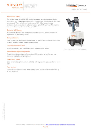 Світлові вежі Generac Mobile VTevo Y1