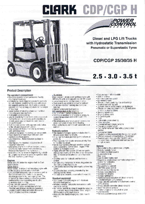 навантажувач з вилковим захватом LPG Clark CGP 35 H