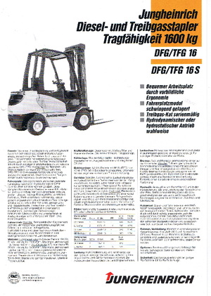 навантажувач з вилковим захватом LPG Jungheinrich TFG 16
