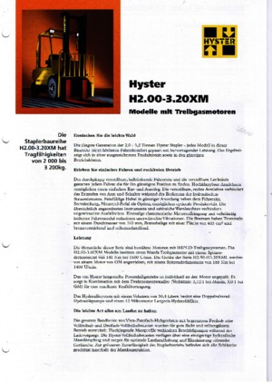 навантажувач з вилковим захватом LPG Hyster H 3.00 XML