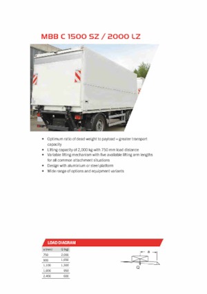 Завантажувальні платформи MBB Palfinger MBB C 1500 SZ