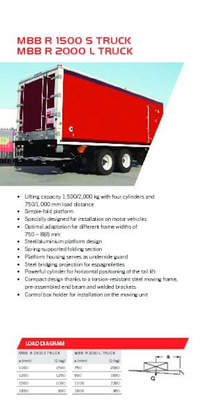 Завантажувальні платформи MBB Palfinger MBB R 2000 L TRUCK