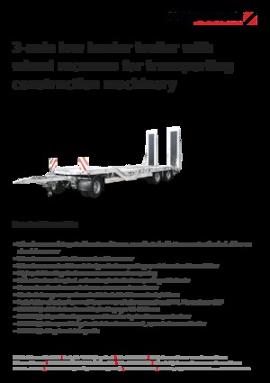 Причепи низькі Schwarzmüller 3-axle low loader trailer with wheel recesses for transporting construction machinery