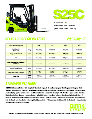 навантажувач з вилковим захватом LPG Clark S20C