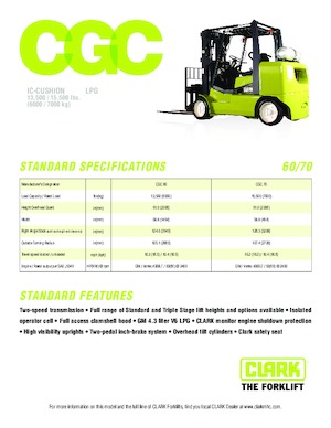 навантажувач з вилковим захватом LPG Clark CGC 70