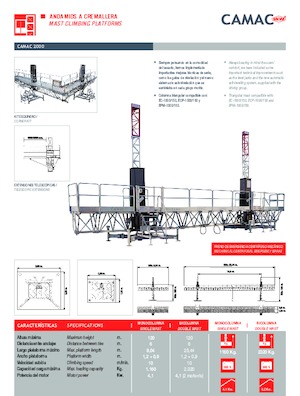 підйомник щоглового типу з робочою платформою CAMAC Camac 2000