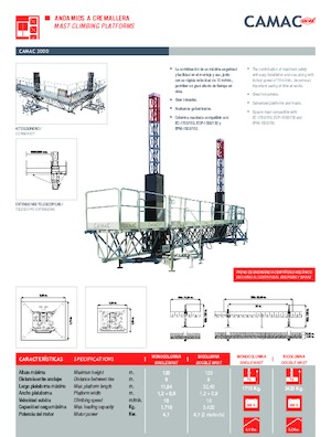 підйомник щоглового типу з робочою платформою CAMAC Camac 3000 Selfstanding