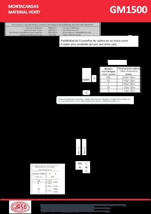 ліфти для промислового застосування Jaso GM1500