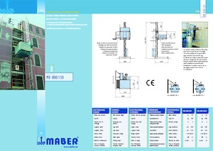 ліфти для промислового застосування Maber MB 800/150-S