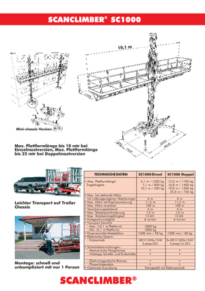 підйомник щоглового типу з робочою платформою Scanclimber SC 1000 E