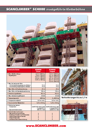 підйомник щоглового типу з робочою платформою Scanclimber SC 4000 D