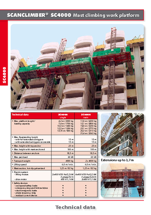 підйомник щоглового типу з робочою платформою Scanclimber SC 4000 D