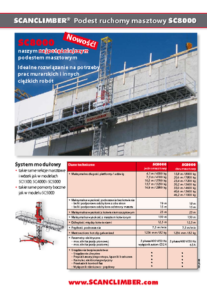 підйомник щоглового типу з робочою платформою Scanclimber SC 8000 E