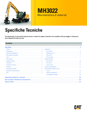 Екскаватори для перевалки Caterpillar MH3022