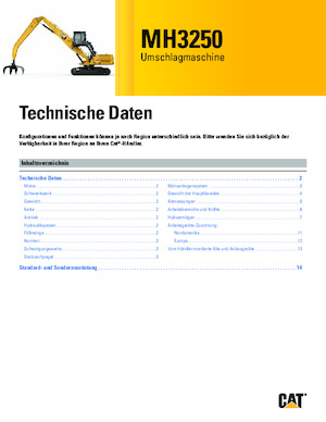 Екскаватори для перевалки Caterpillar MH3250