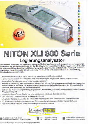 Металеві аналізатори Niton XLi 800