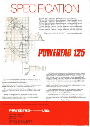 Міні-екскаватори Powerfab 125 WT*