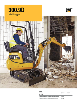 Міні-екскаватори Caterpillar 300.9D