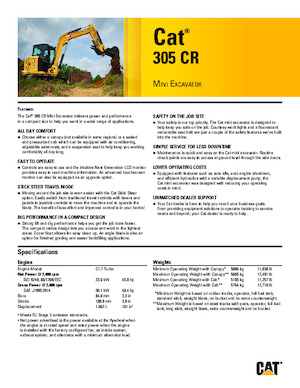 Міні-екскаватори Caterpillar 305 CR