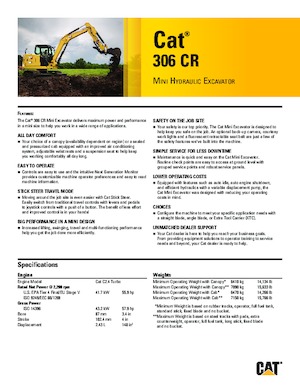 Гусеничні екскаватори Caterpillar 306 CR