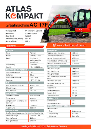 Міні-екскаватори Atlas Kompakt AC 17F
