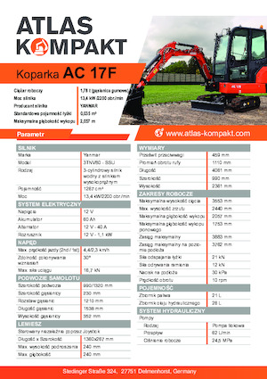 Міні-екскаватори Atlas Kompakt AC 17F