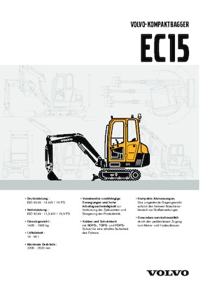 Міні-екскаватори Volvo EC15 XR