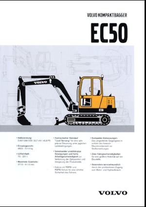 Міні-екскаватори Volvo EC50V
