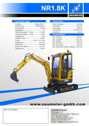 Міні-екскаватори Neumeier NR 1.8 K
