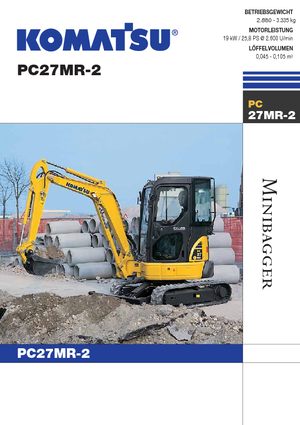 Міні-екскаватори Komatsu PC27MR-2