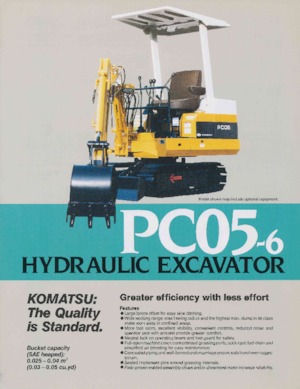 Міні-екскаватори Komatsu PC05-6