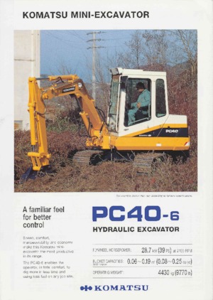 Міні-екскаватори Komatsu PC40-6