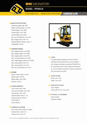 Міні-екскаватори PowerPlus PP20S-IX