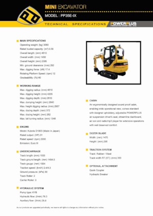 Міні-екскаватори PowerPlus PP35E-IX