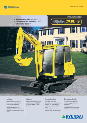 Міні-екскаватори Hyundai R 28-7
