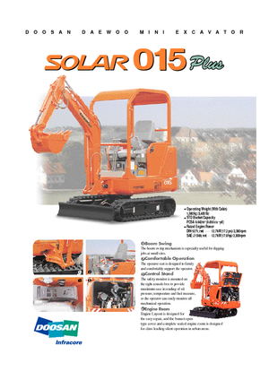 Міні-екскаватори Doosan Solar 015 Plus