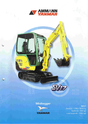 Міні-екскаватори Yanmar SV17