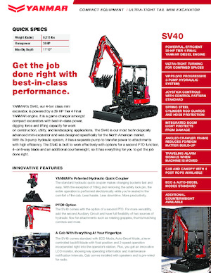 Міні-екскаватори Yanmar SV40