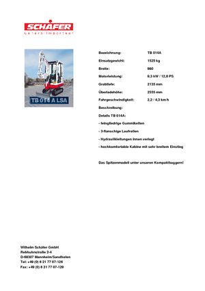 Міні-екскаватори Takeuchi TB 014 A