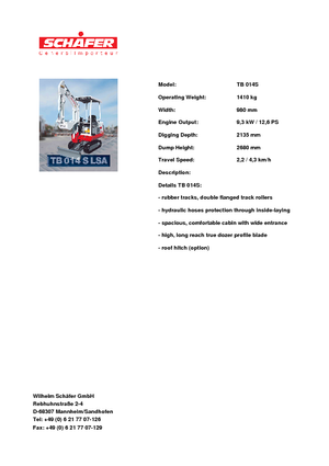 Міні-екскаватори Takeuchi TB 014 S