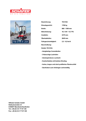 Міні-екскаватори Takeuchi TB 016 A