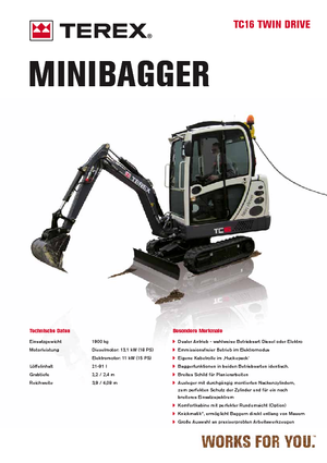 Міні-екскаватори Terex TC 16 Twindrive