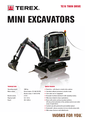 Міні-екскаватори Terex TC 16 Twindrive