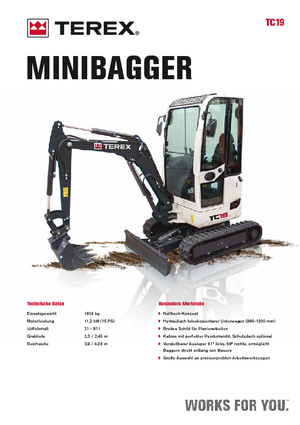 Міні-екскаватори Terex TC 19 Z