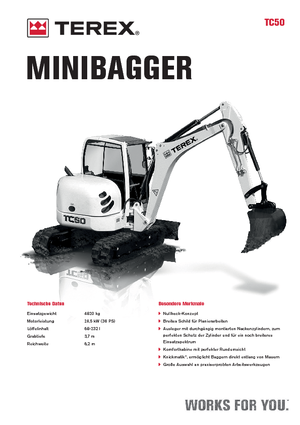 Міні-екскаватори Terex TC 50